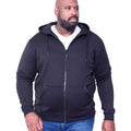 Grey - Front - D555 Mens Rockford Kingsize Cantor Zip Through Hooded Sweatshirt