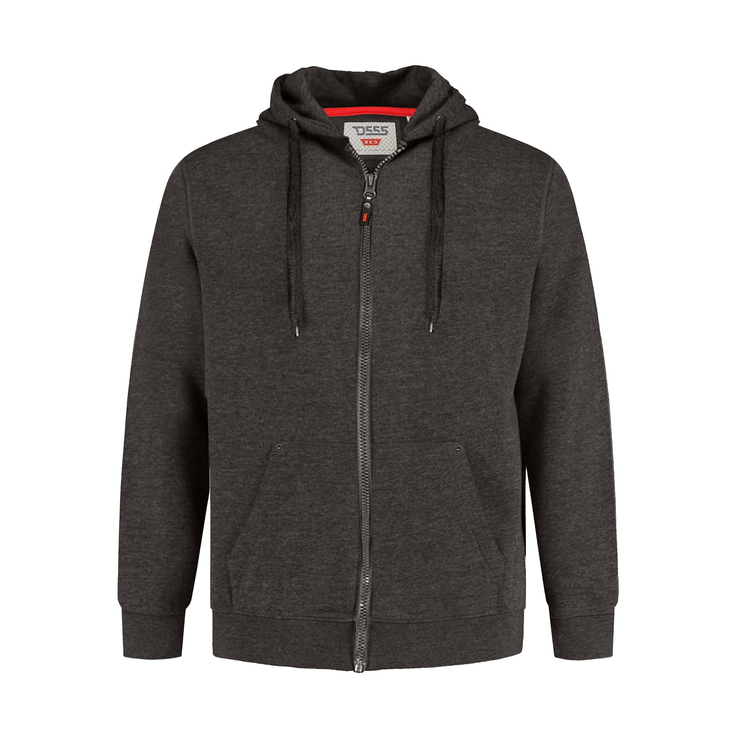 Grey - Front - Duke Mens D555 Rockford Cantor Heavyweight Kingsize Full Zip Hoodie