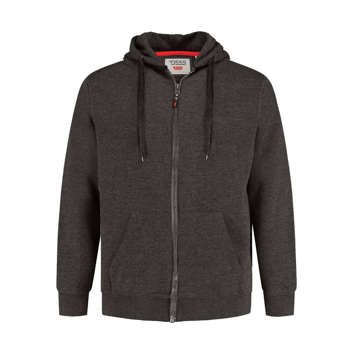 Grey - Front - Duke Mens D555 Rockford Cantor Heavyweight Kingsize Full Zip Hoodie