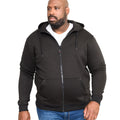 Navy - Front - D555 Mens Rockford Kingsize Cantor Zip Through Hooded Sweatshirt