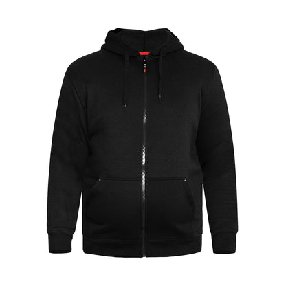 Black - Front - Duke Mens D555 Rockford Cantor Heavyweight Kingsize Full Zip Hoodie