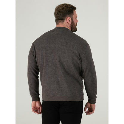 Grey - Close up - Duke Mens D555 Sweat Rockford Crew Neck Kingsize Jumper