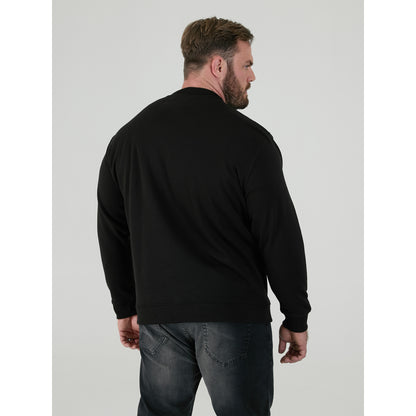 Black - Close up - Duke Mens D555 Sweat Rockford Crew Neck Kingsize Jumper