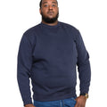 Navy - Side - Duke Mens D555 Sweat Rockford Crew Neck Kingsize Jumper
