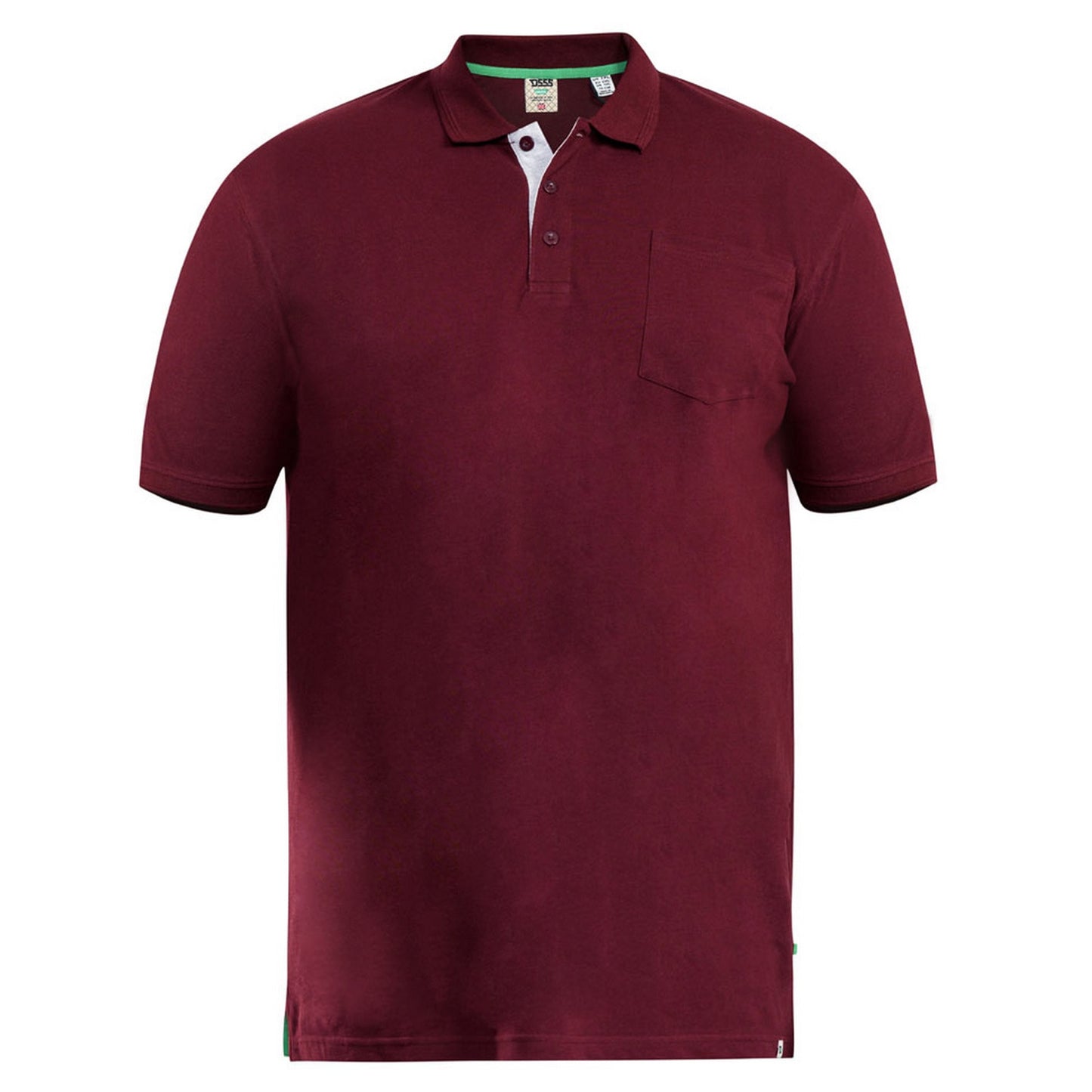 Maroon - Front - Duke Mens D555 Grant Pique Kingsize Polo Shirt