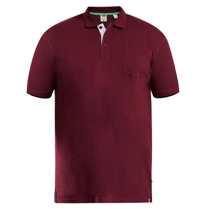 Maroon - Front - Duke Mens D555 Grant Pique Kingsize Polo Shirt