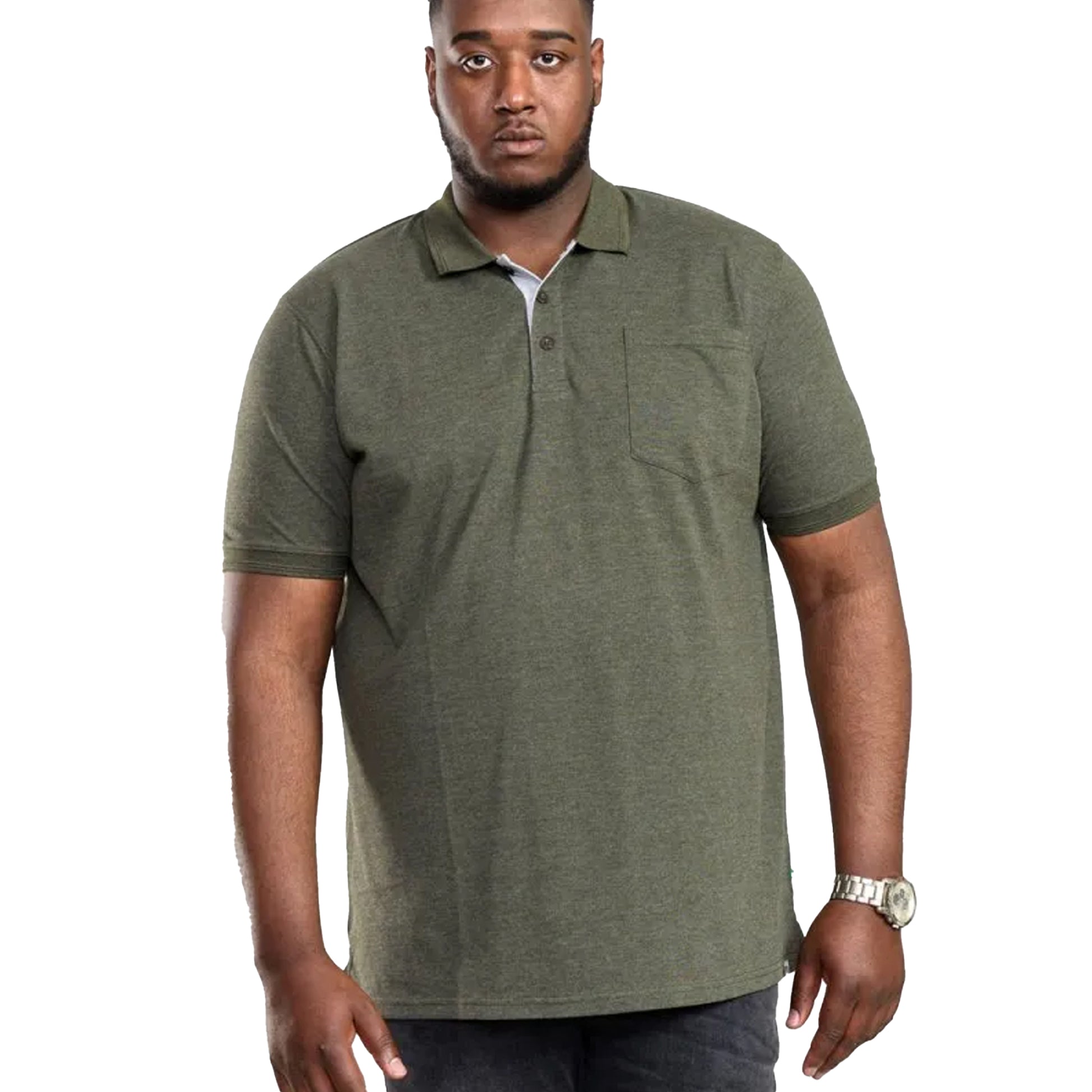 Khaki - Side - Duke Mens D555 Grant Pique Kingsize Polo Shirt