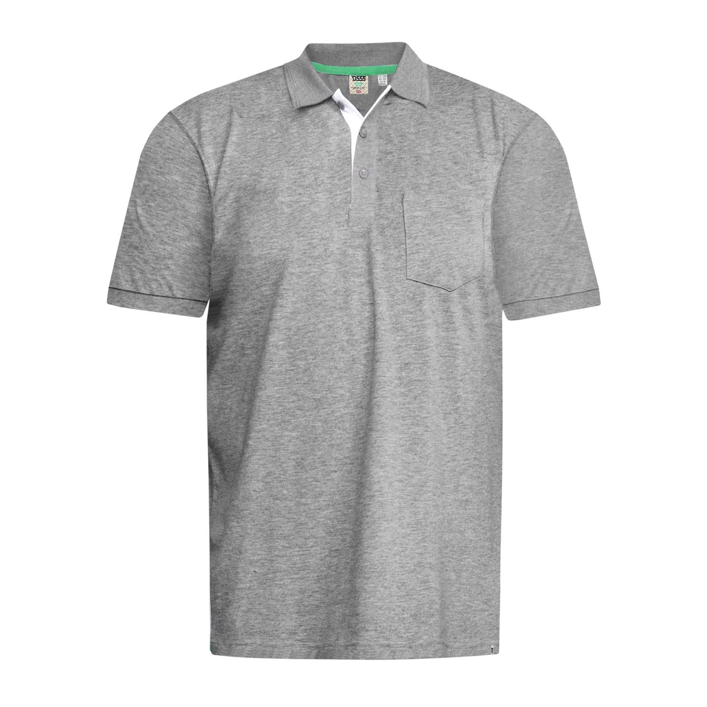 Grey - Front - Duke Mens D555 Grant Pique Kingsize Polo Shirt