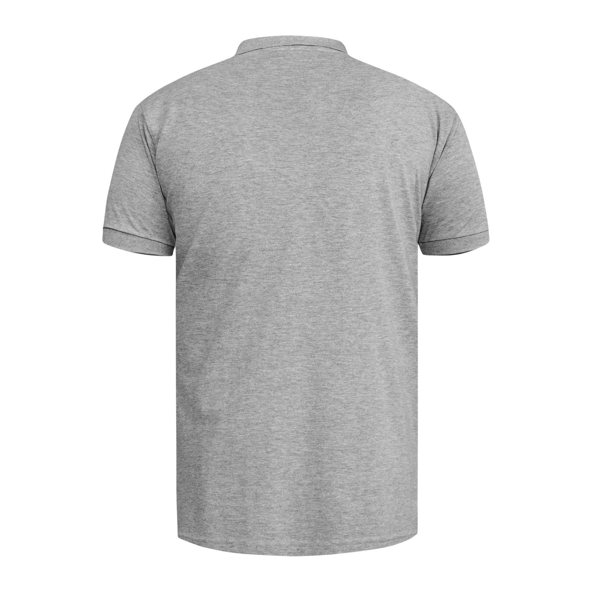 Grey - Back - Duke Mens D555 Grant Pique Kingsize Polo Shirt