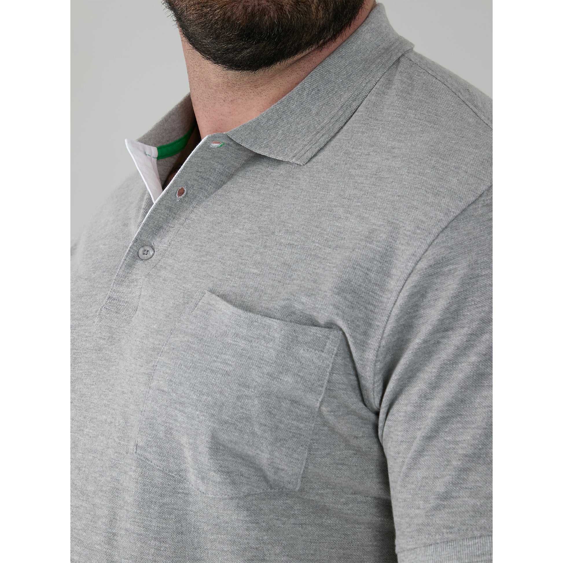 Grey - Lifestyle - Duke Mens D555 Grant Pique Kingsize Polo Shirt