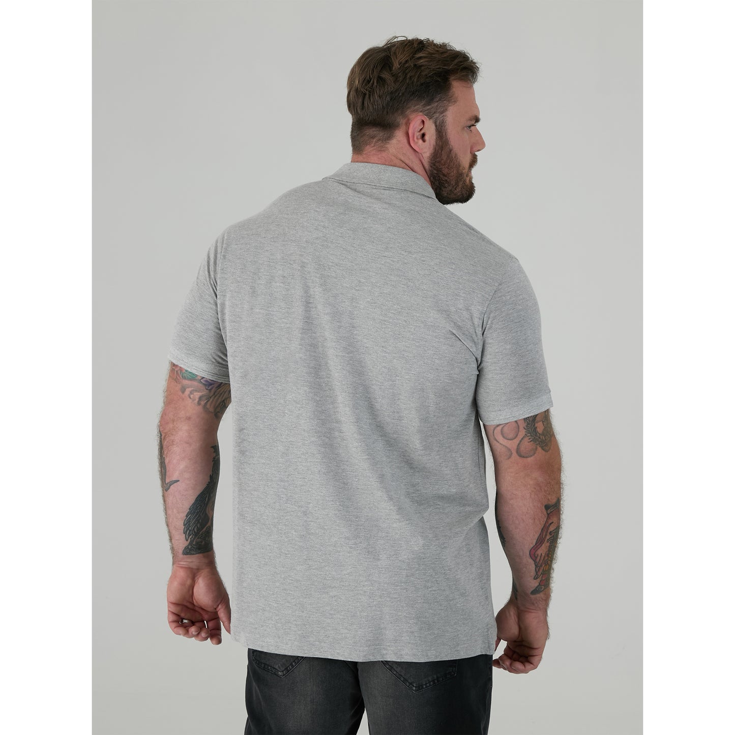 Grey - Pack Shot - Duke Mens D555 Grant Pique Kingsize Polo Shirt