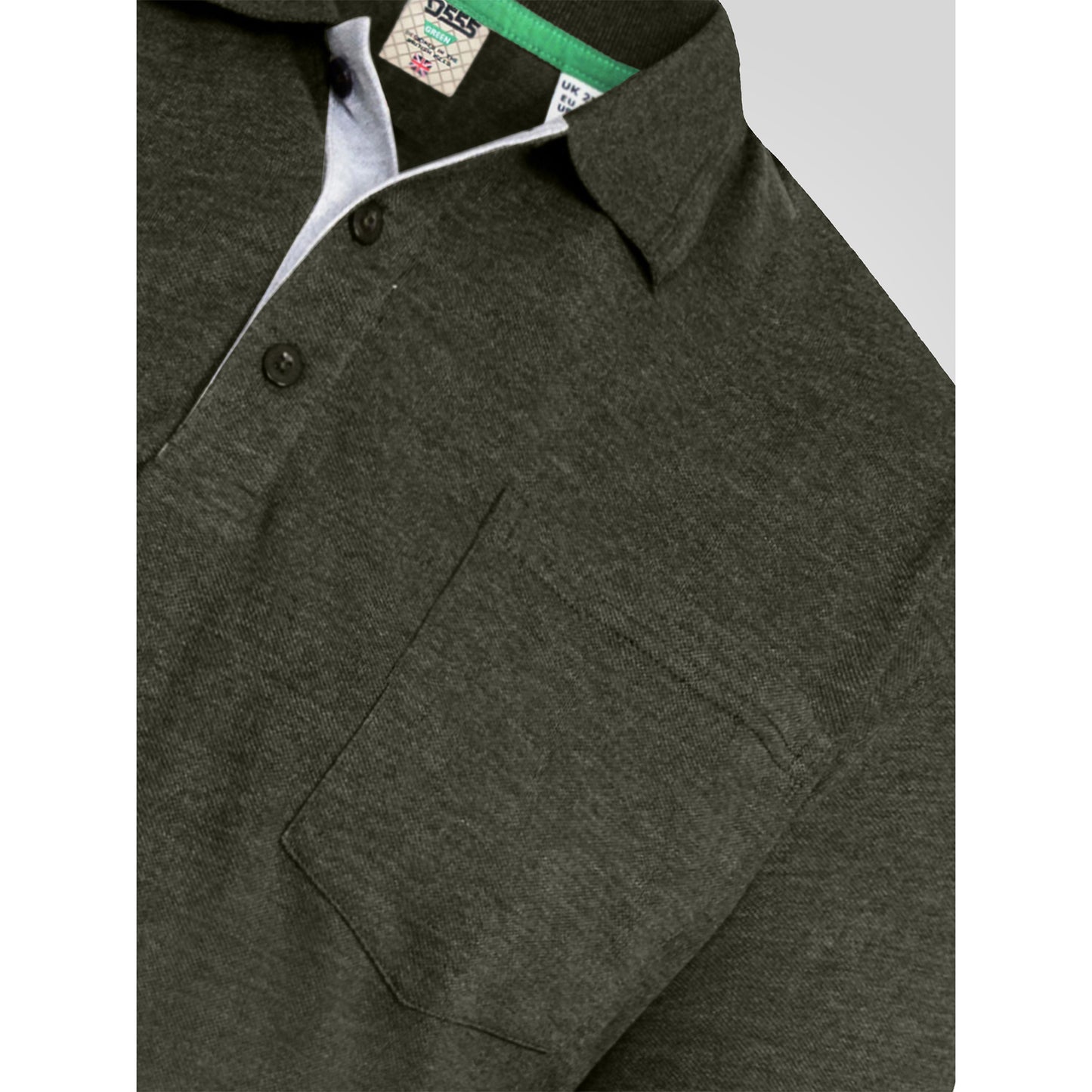 Khaki - Side - Duke Mens D555 Grant Pique Kingsize Polo Shirt