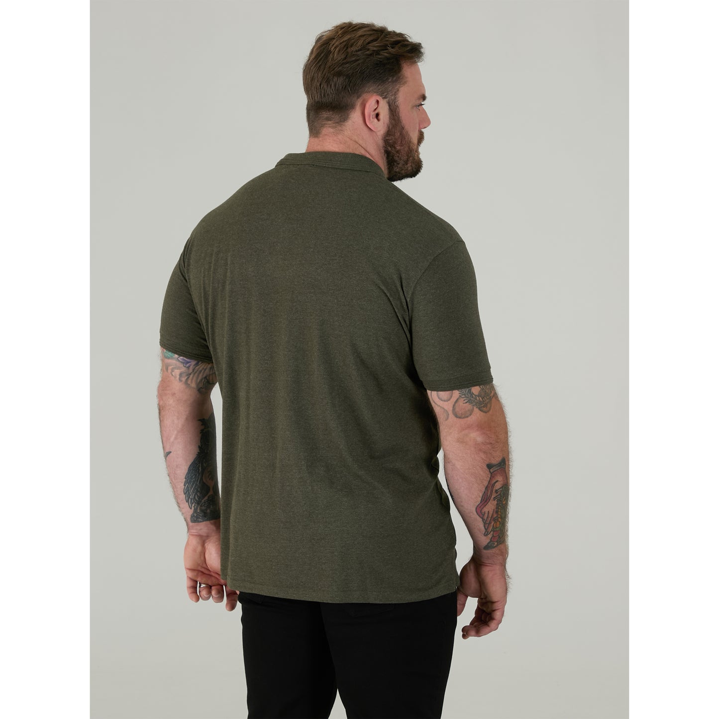 Khaki - Close up - Duke Mens D555 Grant Pique Kingsize Polo Shirt