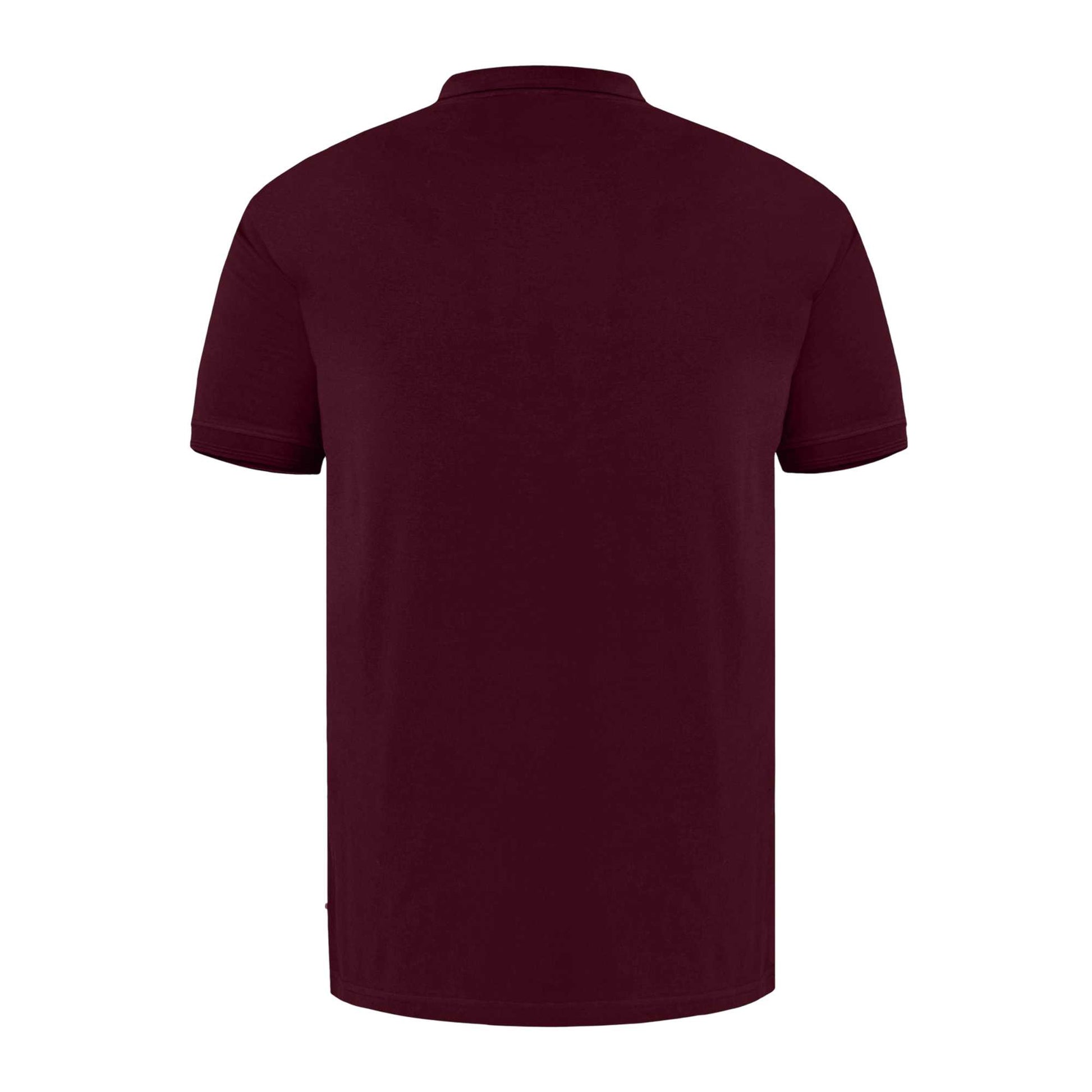 Maroon - Back - Duke Mens D555 Grant Pique Kingsize Polo Shirt