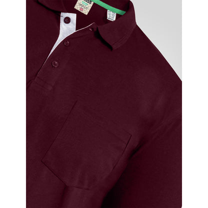 Maroon - Side - Duke Mens D555 Grant Pique Kingsize Polo Shirt