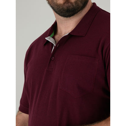 Maroon - Lifestyle - Duke Mens D555 Grant Pique Kingsize Polo Shirt