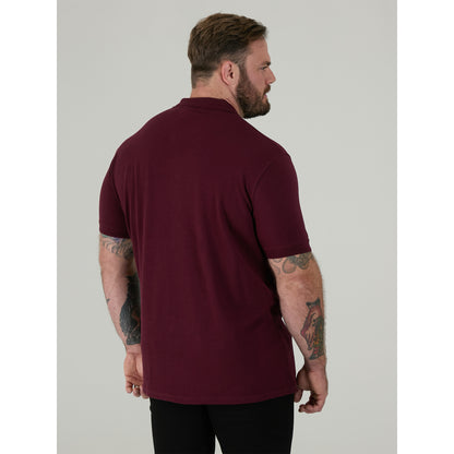 Maroon - Pack Shot - Duke Mens D555 Grant Pique Kingsize Polo Shirt