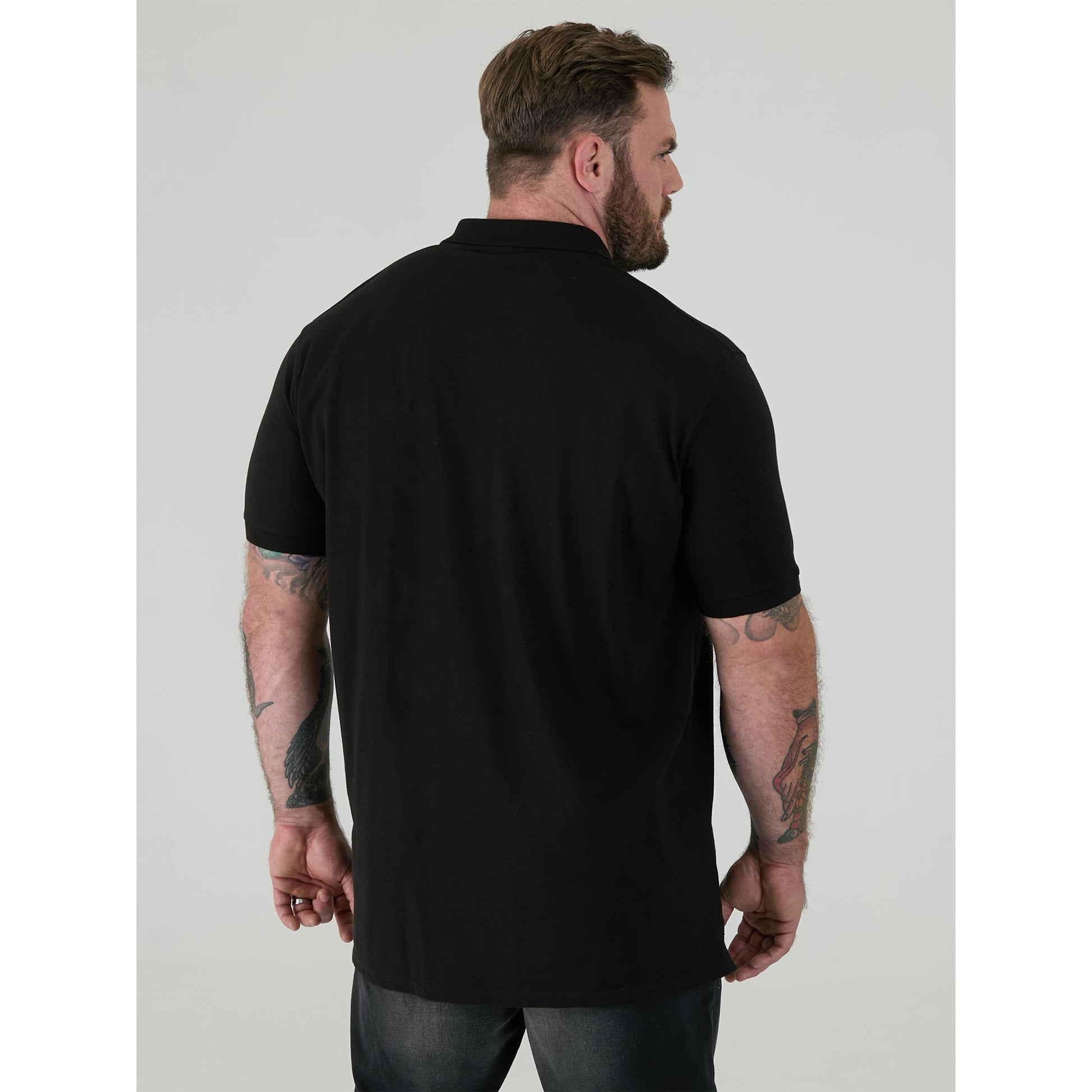 Black - Pack Shot - Duke Mens D555 Grant Pique Kingsize Polo Shirt