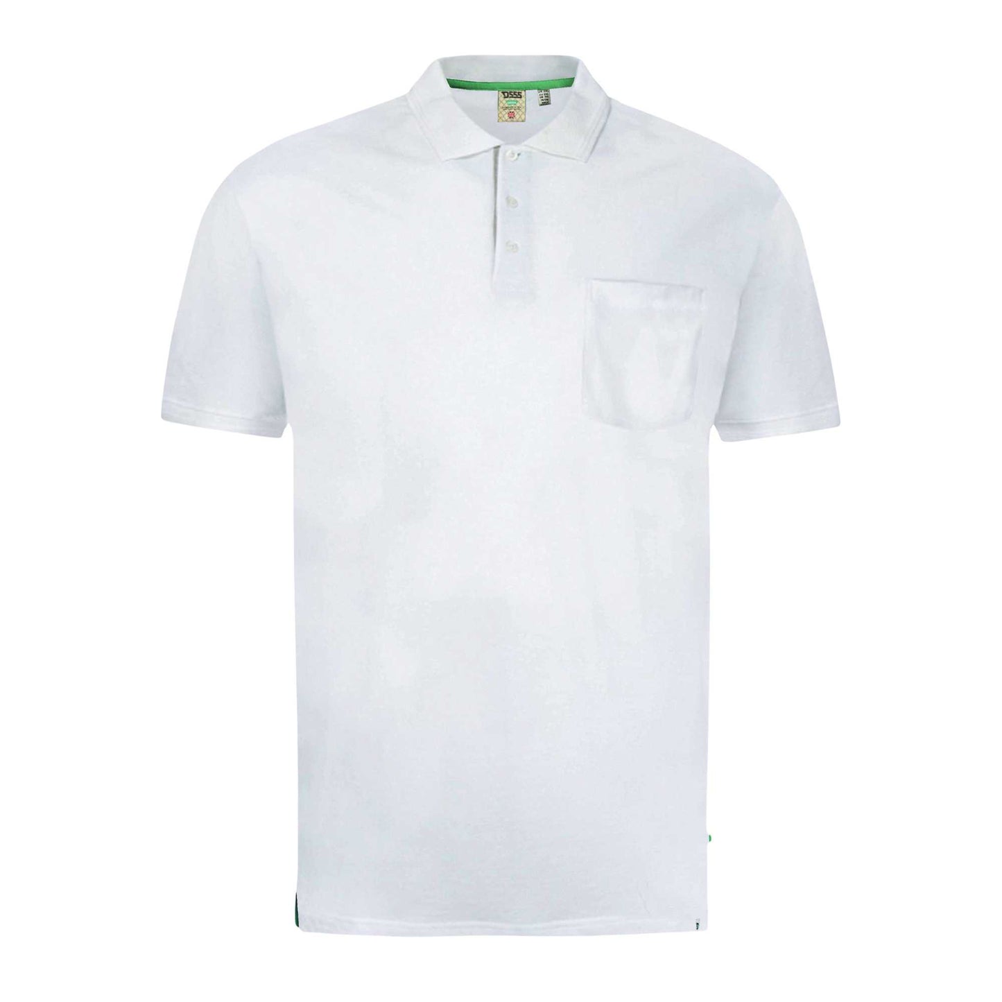 White - Front - Duke Mens D555 Grant Pique Kingsize Polo Shirt