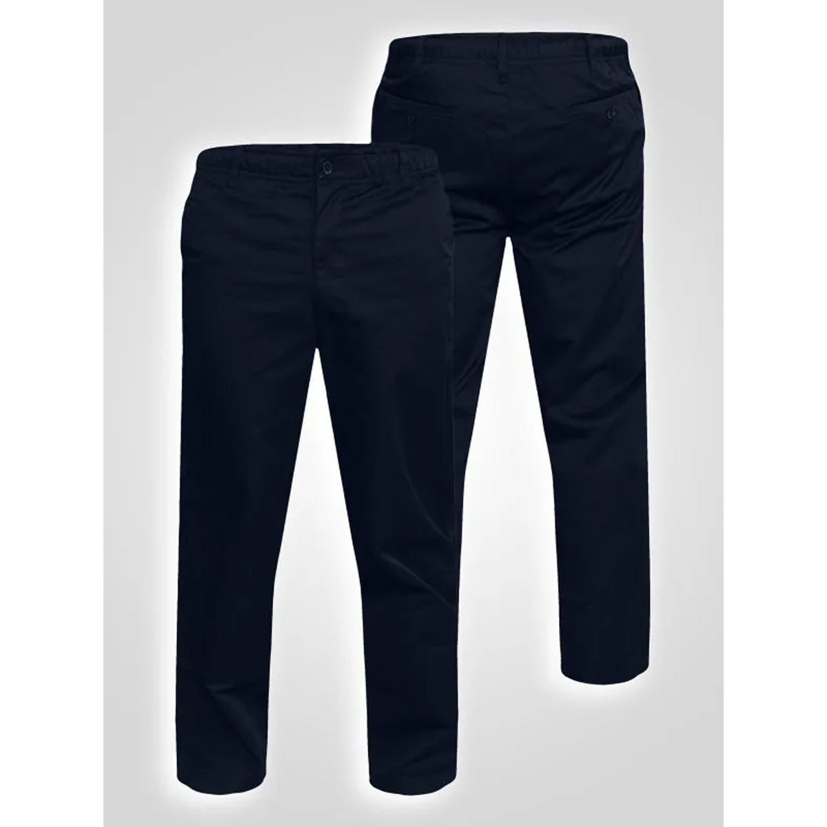 Navy - Side - Duke Mens D555 Basilio Elasticated Waist Rugby Trousers