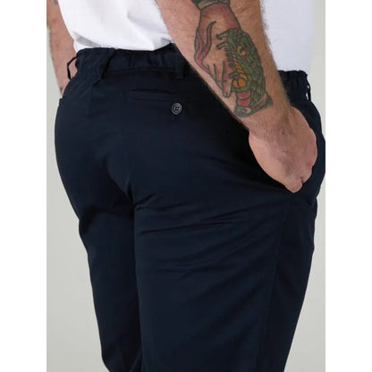 Navy - Close up - Duke Mens D555 Basilio Elasticated Waist Rugby Trousers
