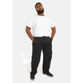 Black - Side - Duke London Mens Cotton Cargo Trousers