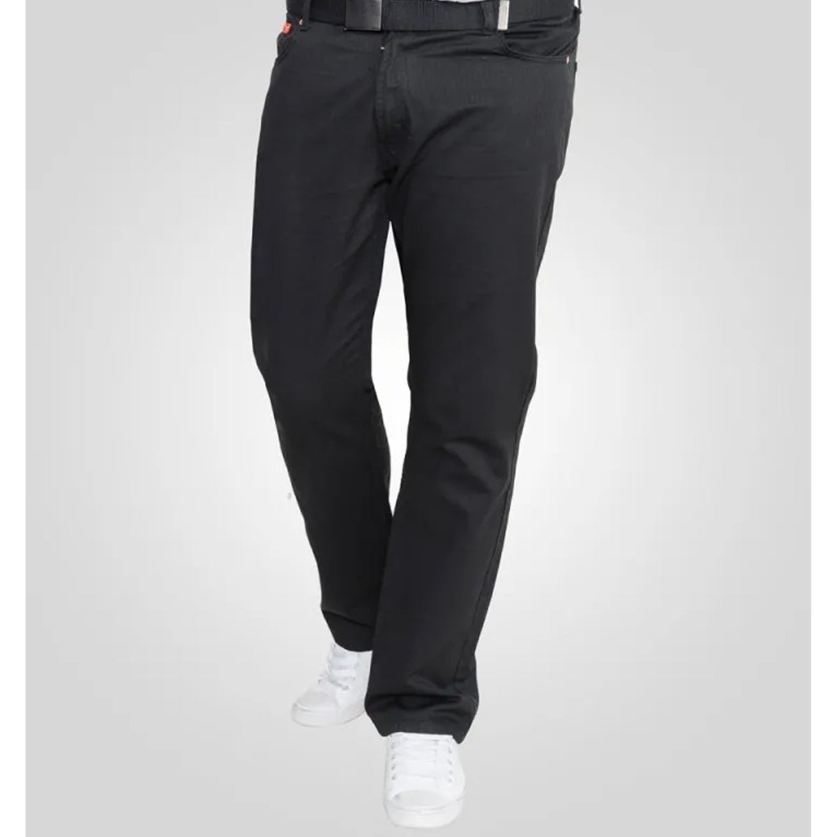 Black - Side - Duke Mens D555 London Mario Bedford Cord Trousers