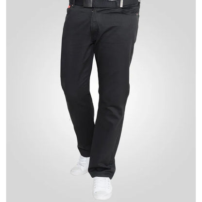 Black - Side - Duke Mens D555 London Mario Bedford Cord Trousers