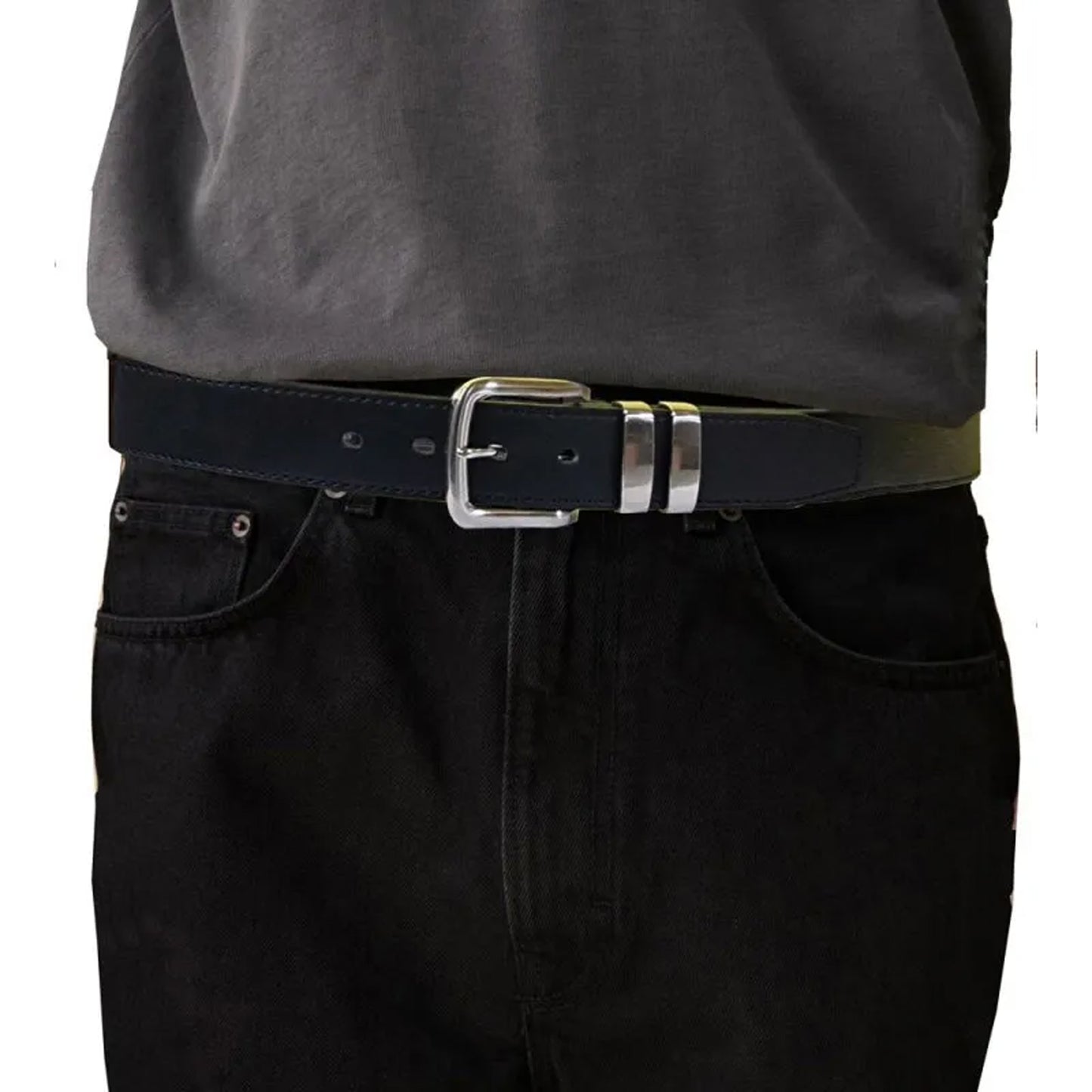 Black - Pack Shot - Duke D555 Noah Loop Waist Belt