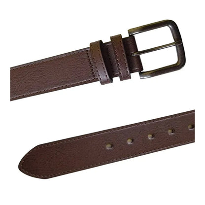 Brown - Lifestyle - Duke Mens D555 Archie Antique Look Bonded Leather Buckle Waist Belt
