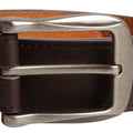Brown - Back - Duke Mens Harrison Large Buckle Leather Belt