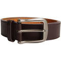 Brown - Front - Duke Mens Harrison Large Buckle Leather Belt