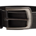 Black - Back - Duke Mens Samuel Large Buckle Leather Belt