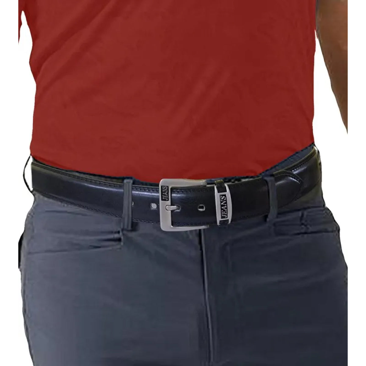 Black - Pack Shot - Duke Mens D555 Kenny Bonded Leather Buckle Waist Belt