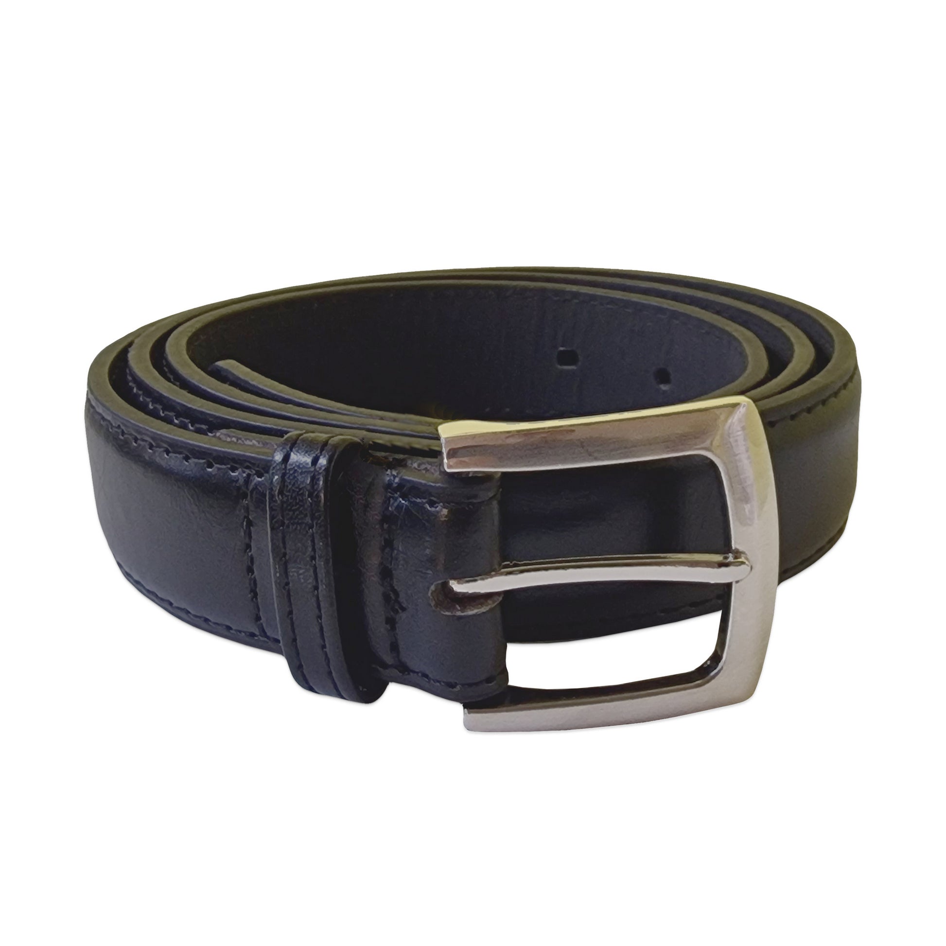 Black - Front - Duke Mens D555 Lewis Bonded Leather Square Buckle Waist Belt