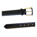 Black - Front - D555 Mens Lewis Square Buckle Plain Belt