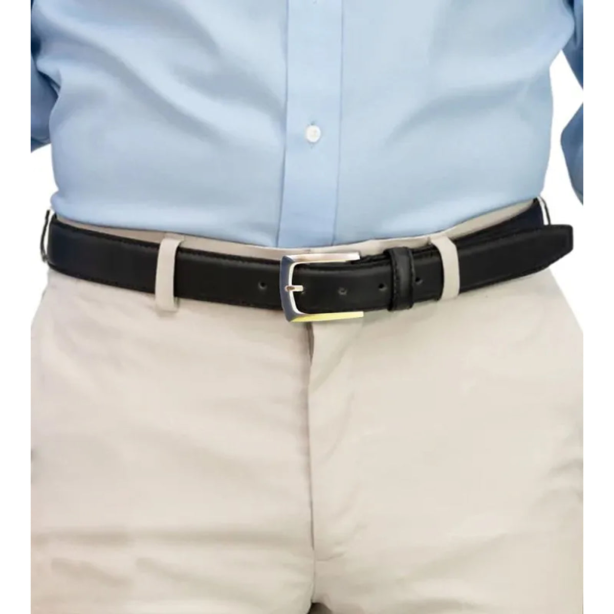 Black - Lifestyle - Duke Mens D555 Joseph Bonded Leather Metal Tip Waist Belt