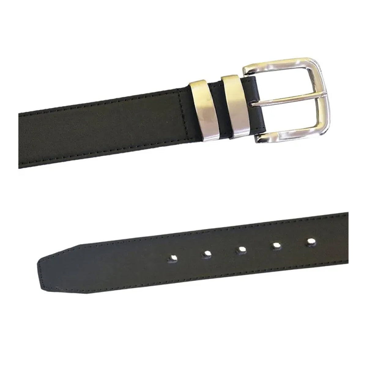 Black - Back - Duke D555 Noah Bonded Leather Waist Belt