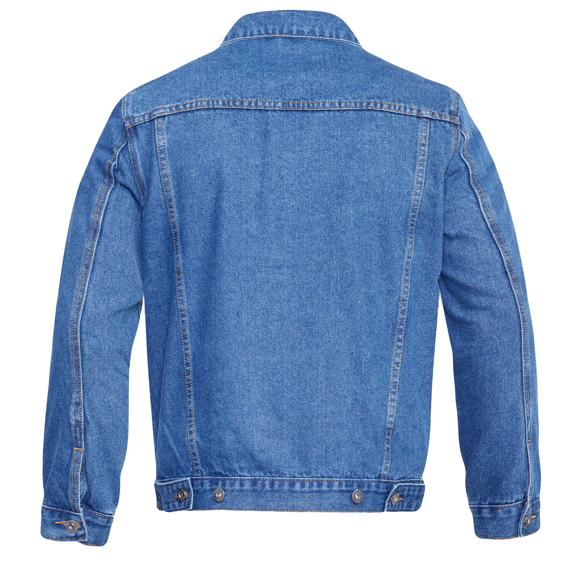 Stonewash - Back - Duke Mens D555 London Trucker Western Denim Kingsize Jacket