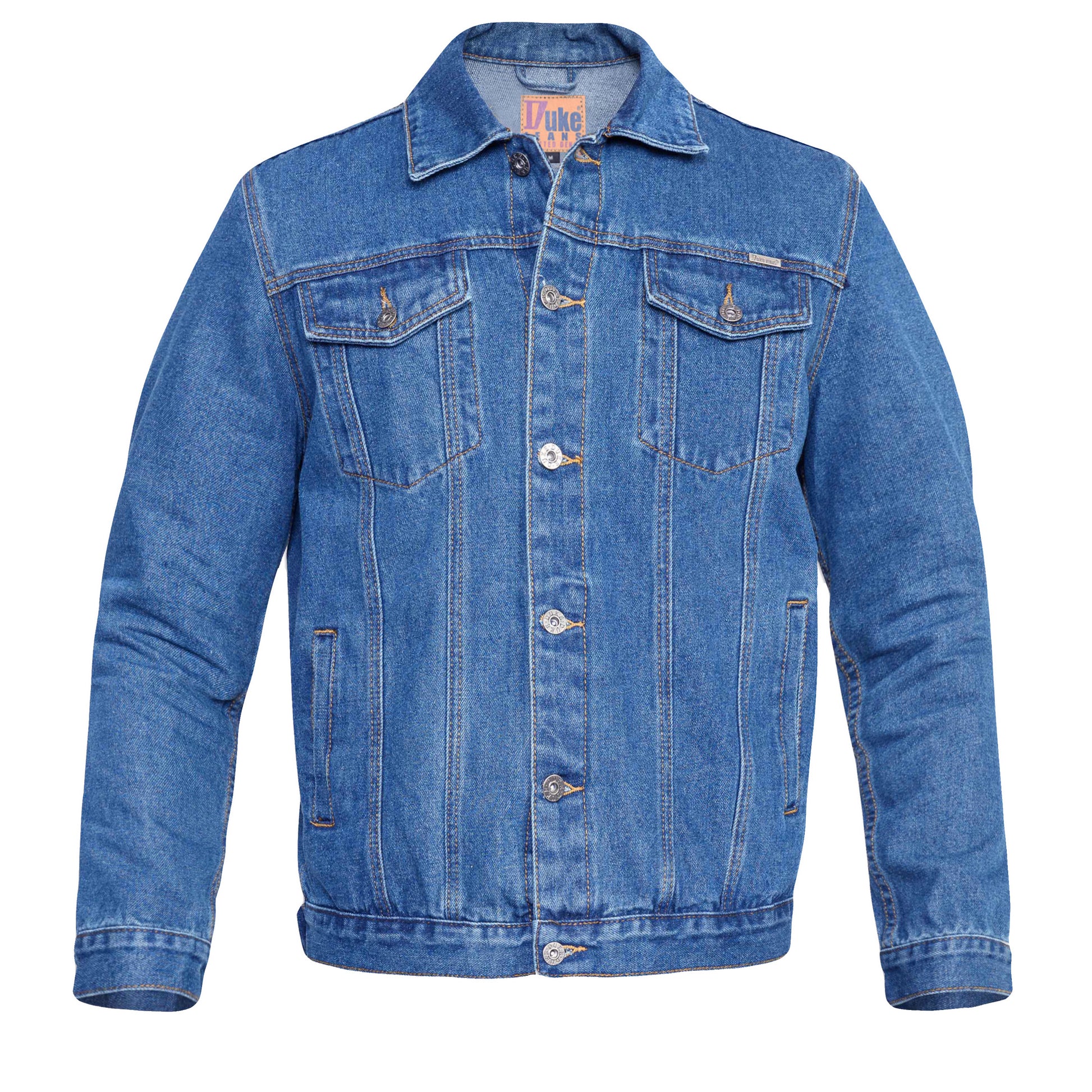 Stonewash - Front - Duke Mens D555 London Trucker Western Denim Kingsize Jacket