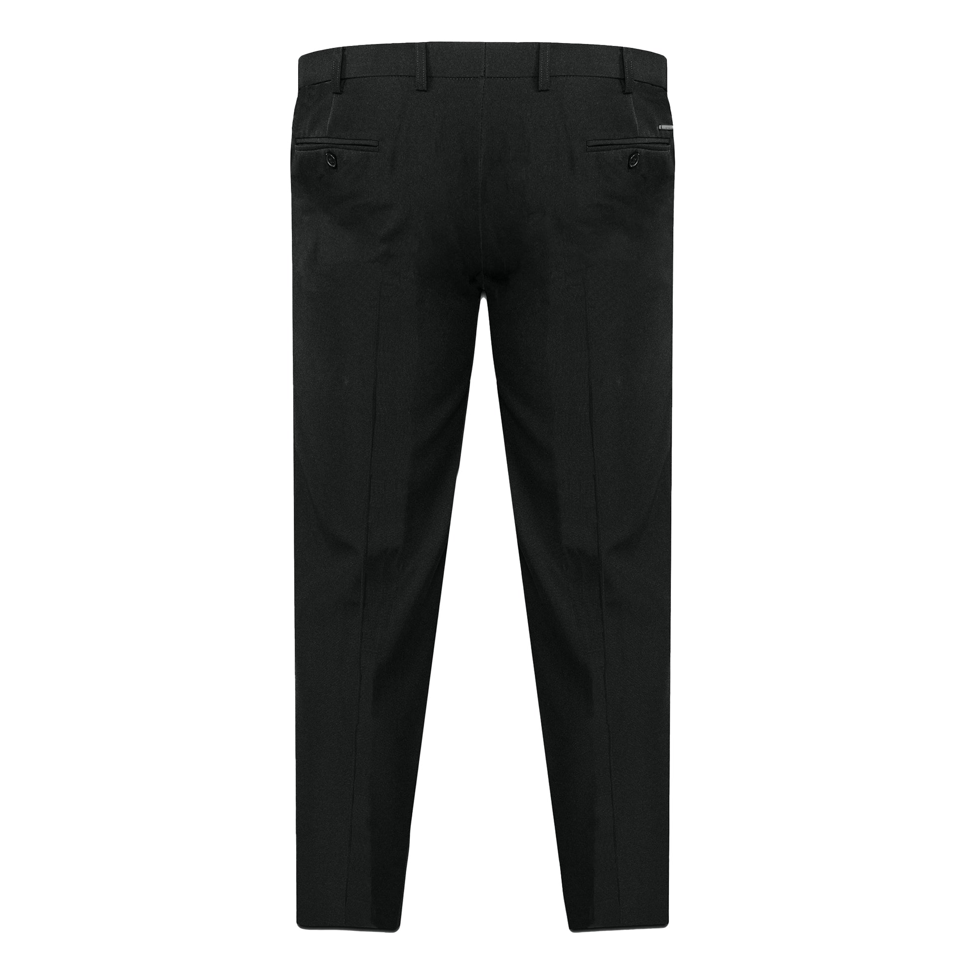 Black - Back - Duke Mens D555 Max Adjustable Waist Kingsize Trousers