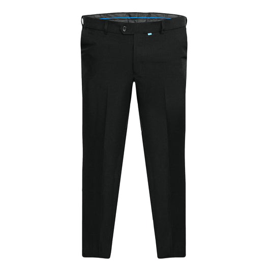 Black - Front - Duke Mens D555 Max Adjustable Waist Kingsize Trousers