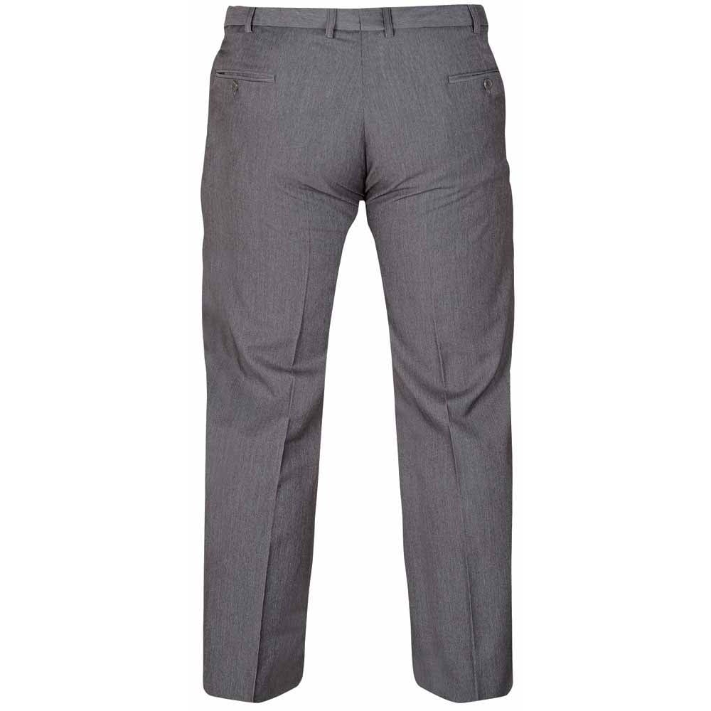 Charcoal - Back - Duke Mens D555 Supreme Stretch Kingsize Trousers