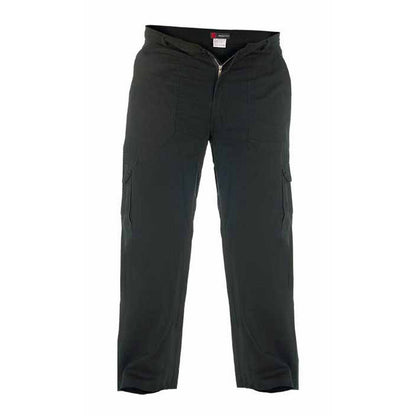 Black - Front - Duke London Mens Kingsize Cotton Cargo Style Trousers
