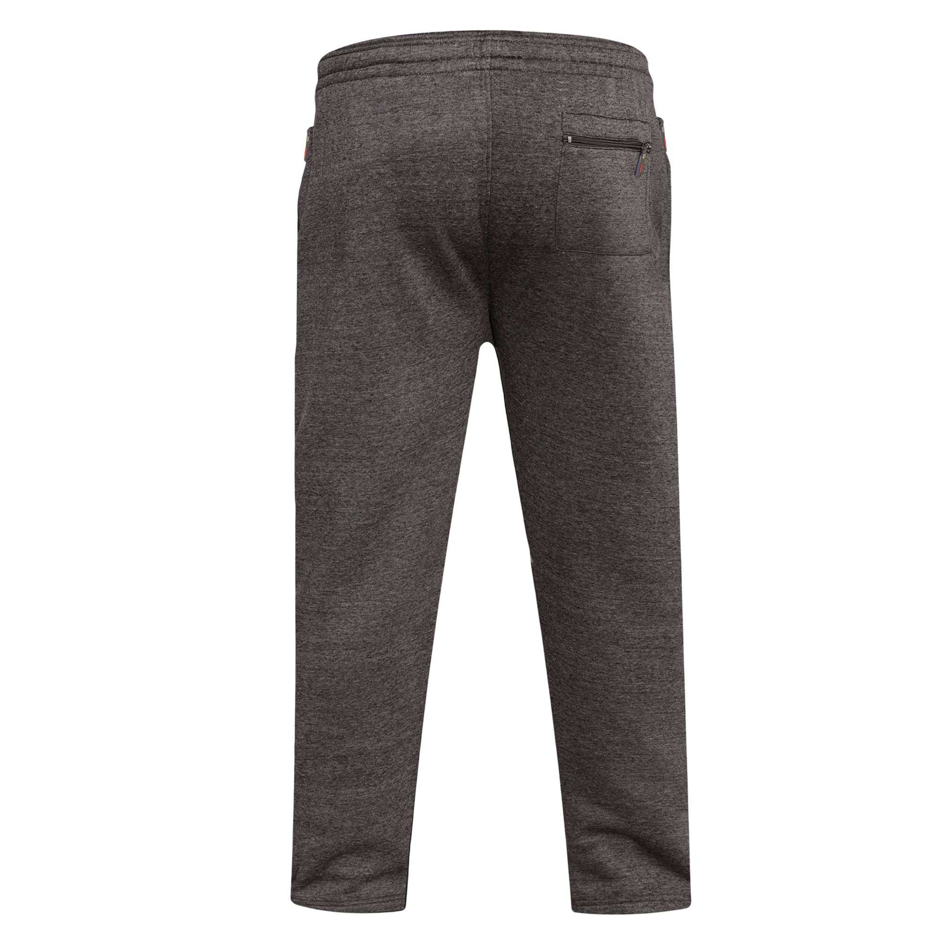 Grey - Back - Duke Mens D555 Albert Rockford Open Hem Kingsize Jogging Bottoms