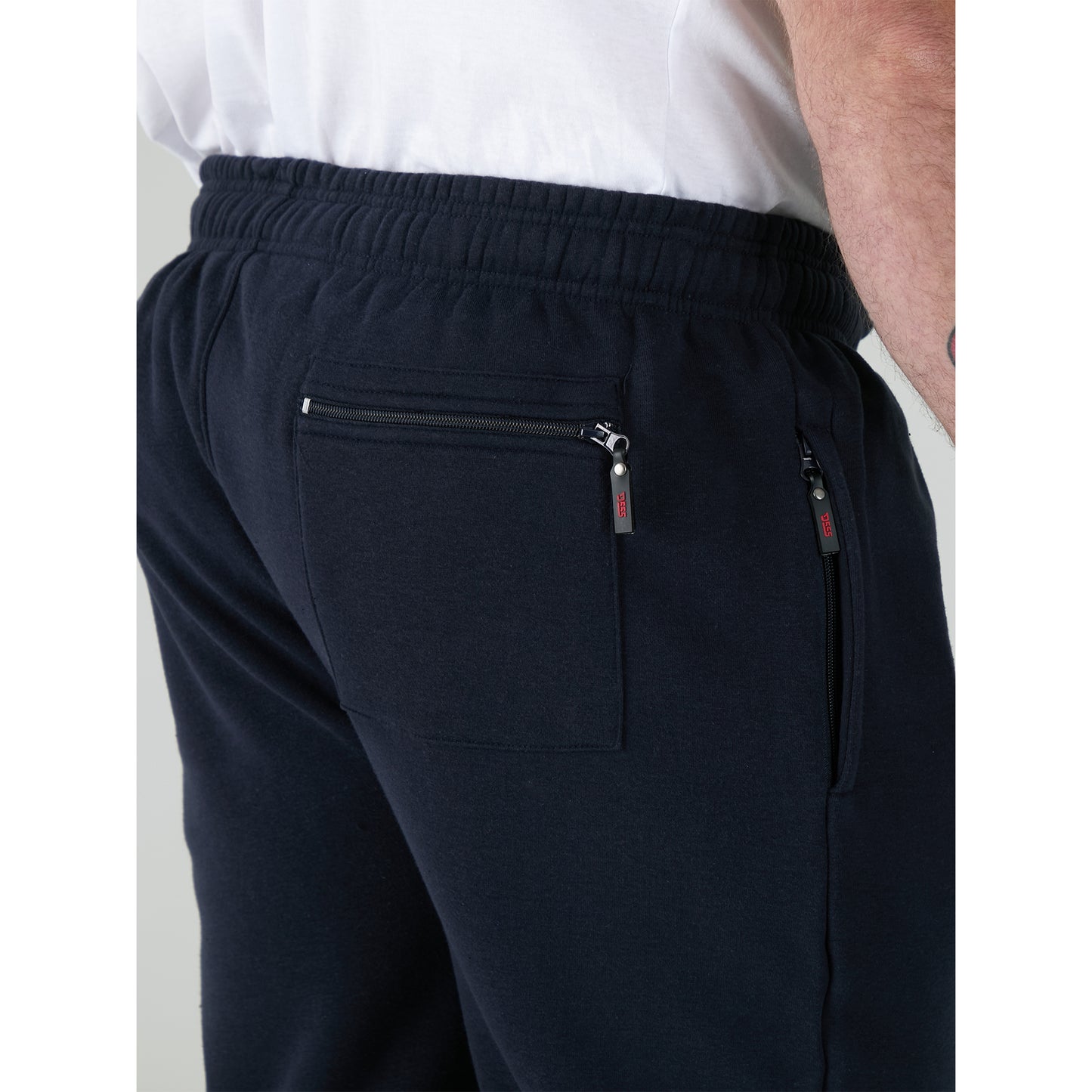 Navy - Pack Shot - Duke Mens D555 Albert Rockford Open Hem Kingsize Jogging Bottoms