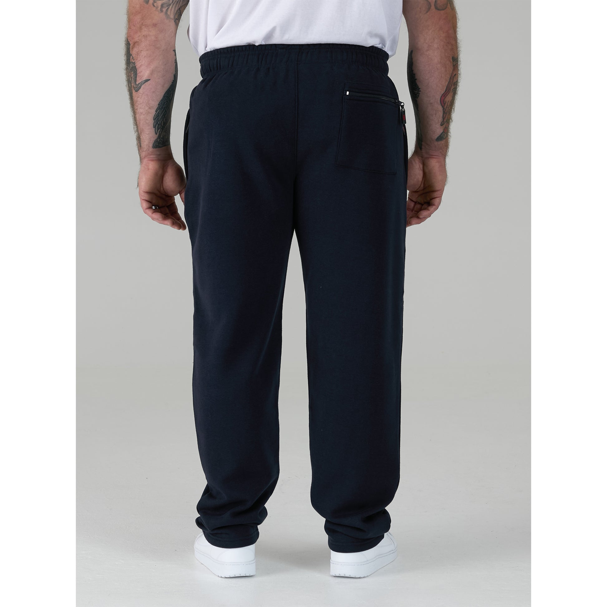 Navy - Close up - Duke Mens D555 Albert Rockford Open Hem Kingsize Jogging Bottoms