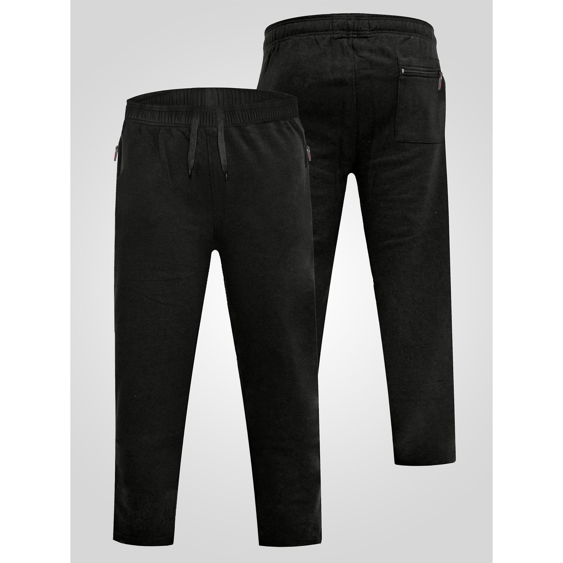 Black - Lifestyle - Duke Mens D555 Albert Rockford Open Hem Kingsize Jogging Bottoms