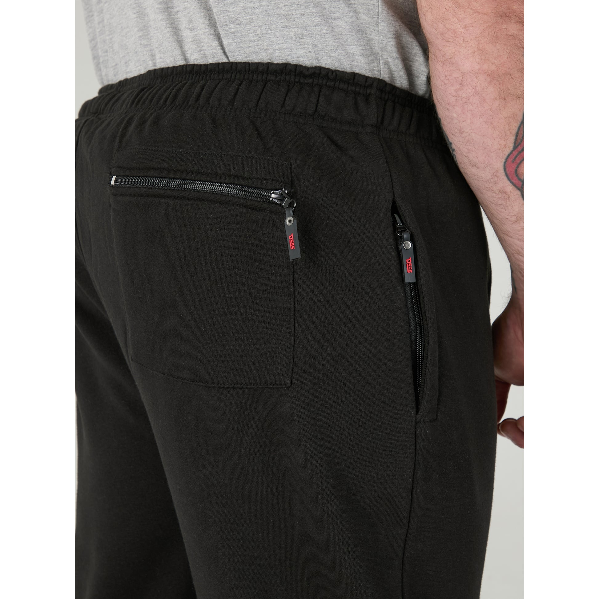 Black - Pack Shot - Duke Mens D555 Albert Rockford Open Hem Kingsize Jogging Bottoms