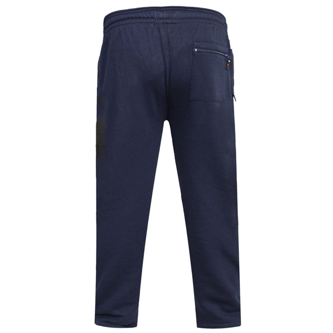 Navy - Back - Duke Mens D555 Albert Rockford Open Hem Kingsize Jogging Bottoms